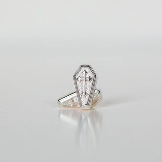 Silver Coffin Stud Earrings