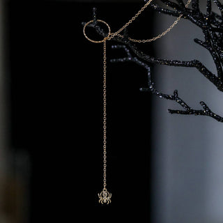 Gossamer Guardian Spider Lariat: Halloween Jewelry