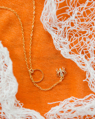 Gossamer Guardian Spider Lariat: Halloween Jewelry