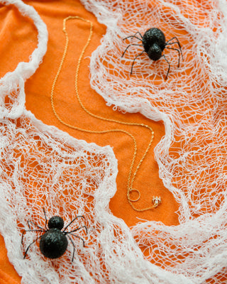 Gossamer Guardian Spider Lariat: Halloween Jewelry