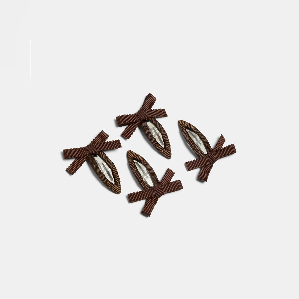 Bow Snap Clips in Chocolate