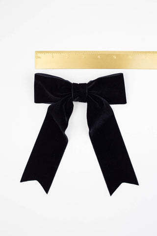 Wide Velvet Bow Barrette