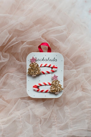 Stripy Christmas Tree Clips