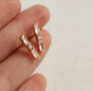 Classic Art Deco Baguette Stud Earrings