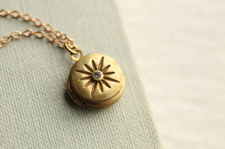 Tiny Compass Star Locket