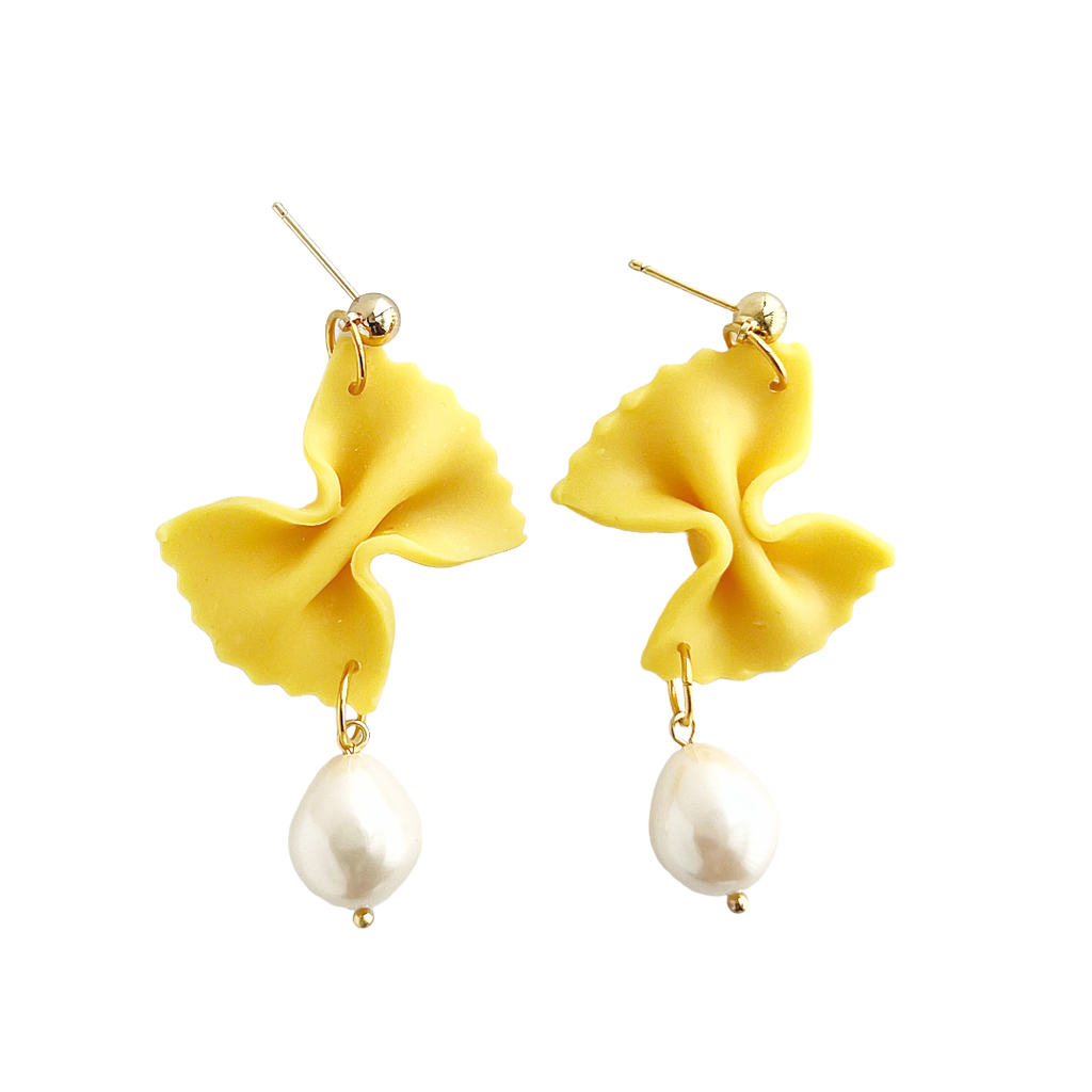 Fancy Farfalle Pasta Earrings | Polymer Clay Earrings