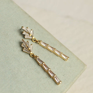 Art Deco Crystal Chrysler Drop Earrings