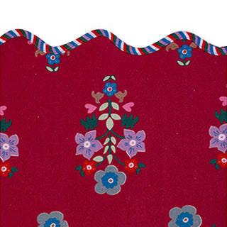 Burgundy Folk Floral Tablecloth