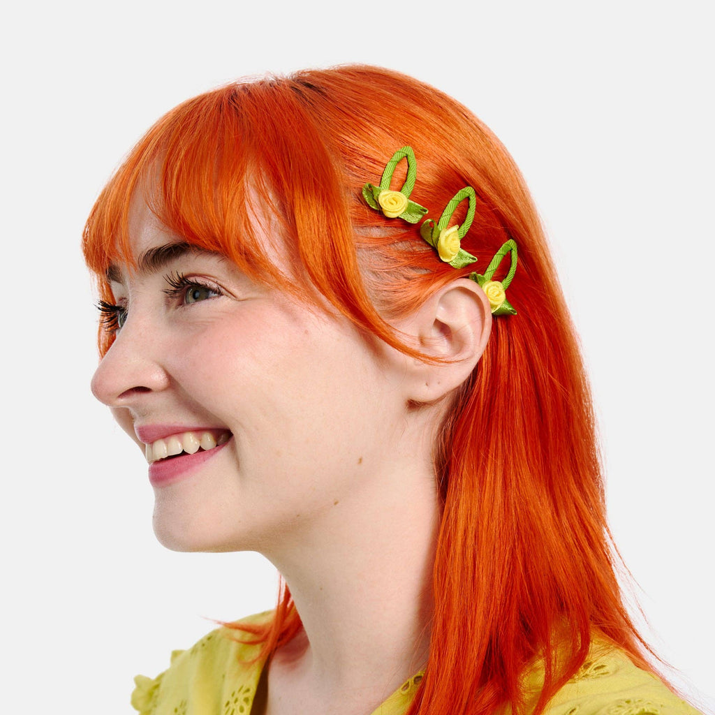 Rosette Snap Clips in Yellow