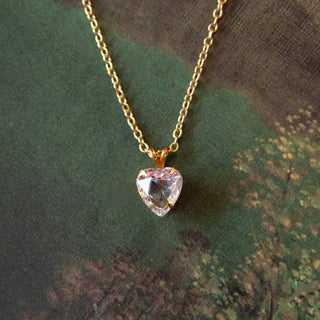 Vintage Crystal Heart Necklace