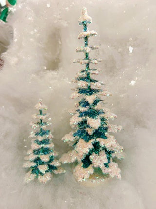 Snowy Glittered Papier-Mâché Tree - Mini