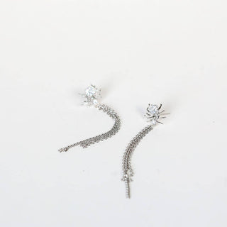 Silver Spider Tassel Earrings: Spooky Chic Halloween Jewelry