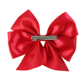 Red Satin Bow Hair Clip