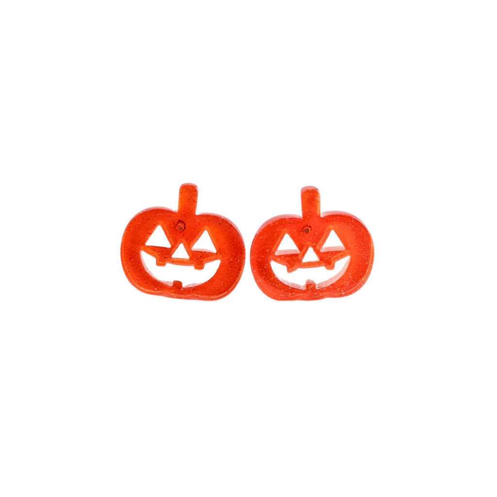 Jack O' Lantern Pumpkin Stud Earrings