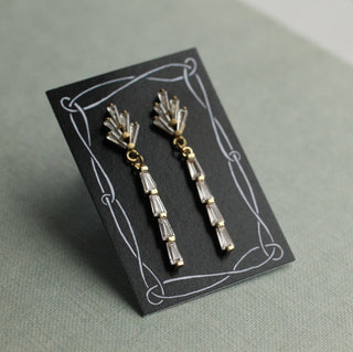 Art Deco Crystal Chrysler Drop Earrings