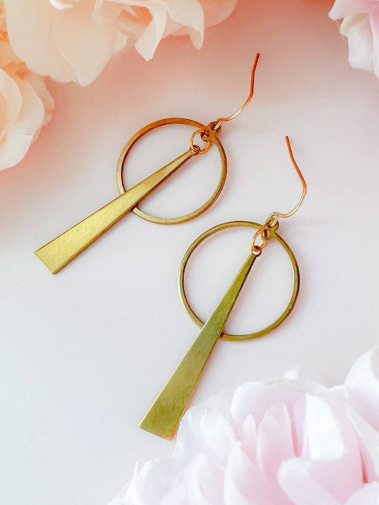 Raw Brass Hoop Earrings | Raw Brass Earrings