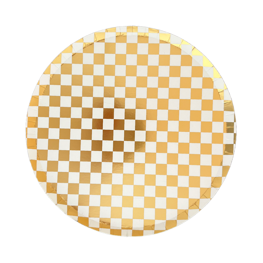 Check It! Gold Clash Plates - 2 Size Options - 8 Pk.: Dessert
