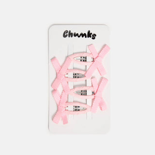 Bow Snap Clips in Blush