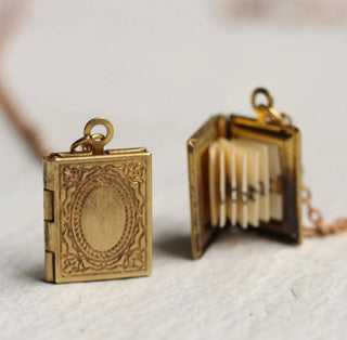 Engraved Book Locket