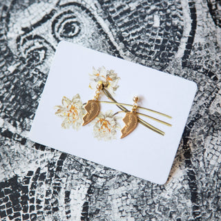 Vintage Gold Broken Heart Earrings