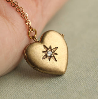 Vintage Heart Locket with Star