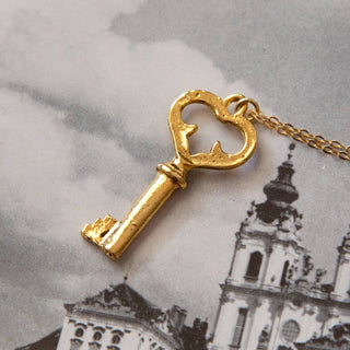 Vintage Gold Skeleton Key Necklace