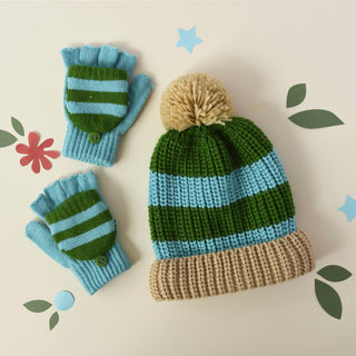 Cosy Striped Knit Childrens Hat