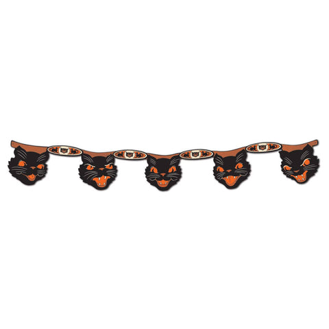 Vintage Halloween Jointed Cat Garland