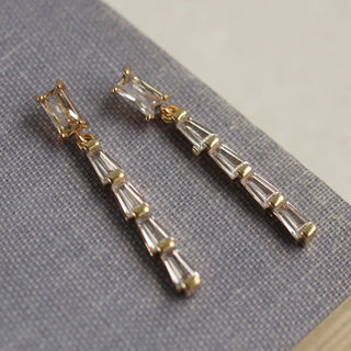 Crystal Baguette Drop Earring