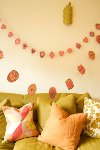 Sweet Hearts Sewn Garland