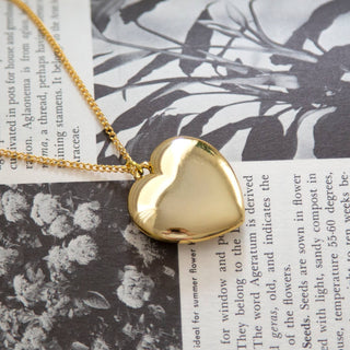 Vintage Jumbo Puff Heart Necklace