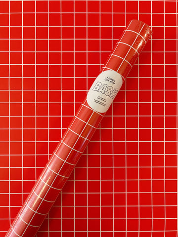 Red Grid Gift Wrap - Holiday 2016