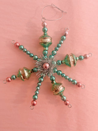 Tinsel Starburst Ornament - Three Colors