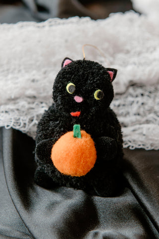 Pumpkin Cat Pom Pom Ornament