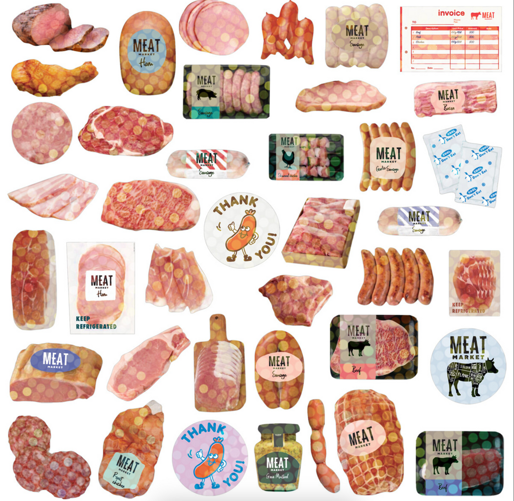 Miniature Meat Delivery Sticker Box