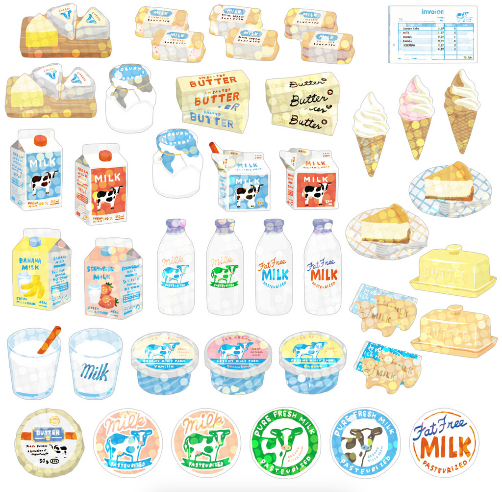 Miniature Dairy Delivery Sticker Box