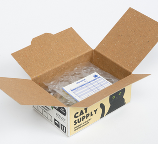 Miniature Cat Supplies Delivery Sticker Box