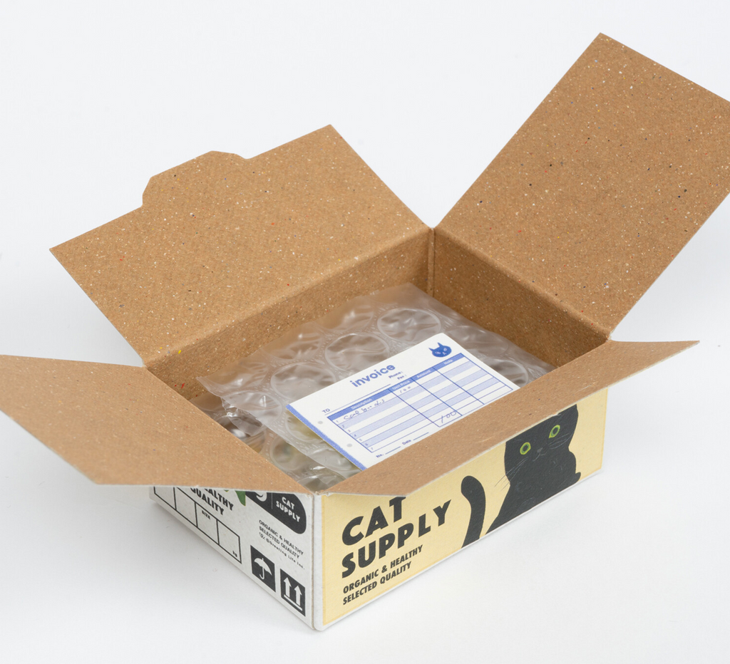 Miniature Cat Supplies Delivery Sticker Box