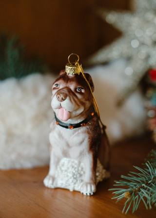 Merry Pit Bull Ornament