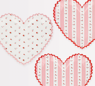 Vintage Rose Heart Plates