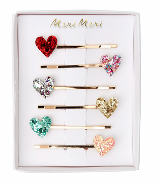 Glitter Heart Hair Slides