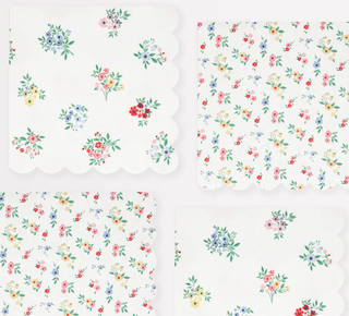 Vintage Floral Wallpaper Small Napkins
