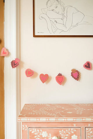Sweet Hearts Sewn Garland