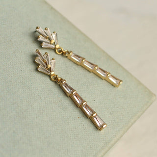 Art Deco Crystal Chrysler Drop Earrings