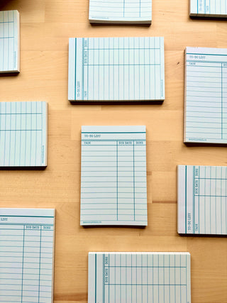 Library Card Notepad - Blue