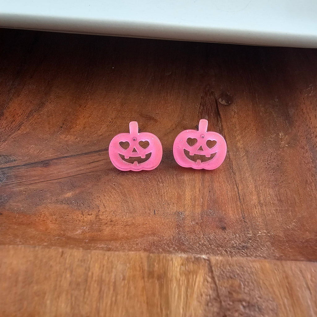 Pink Pumpkin Stud Earrings