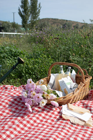 Cherry Ruffled Gingham Tablecloth