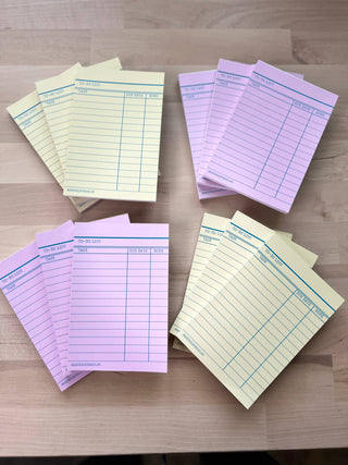 Library Card Notepad - Pink