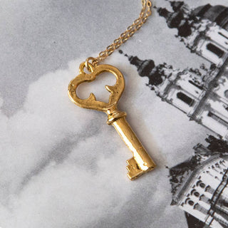 Vintage Gold Skeleton Key Necklace