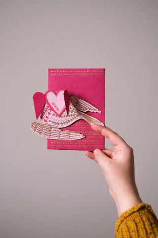 Heart Bird Greeting Card